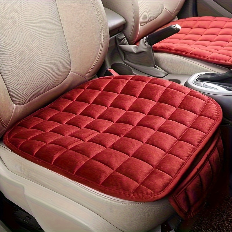 1pc Car Seat Cushion with Sponge Filling, Soft & Breathable, Non-Slip, Lightweight, All-Season Protection - Hand Washable, Beige Quilted Design, Snug Fit for Most Vehicles, Vehicle Interior Accessory | Quilted Cushion | Breathable Fabric, Christmas