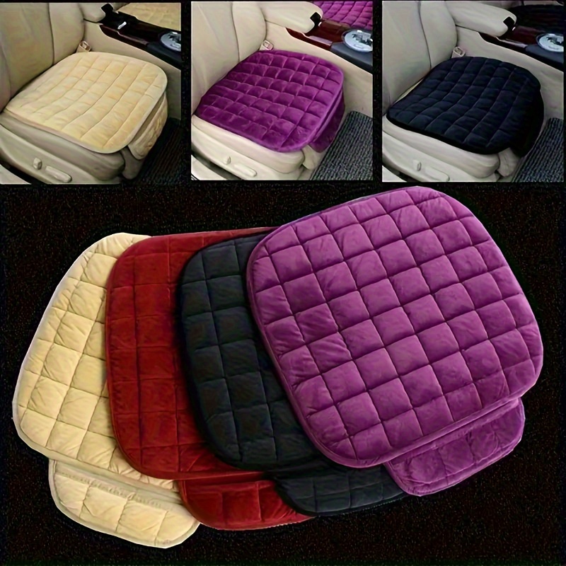 1pc Car Seat Cushion with Sponge Filling, Soft & Breathable, Non-Slip, Lightweight, All-Season Protection - Hand Washable, Beige Quilted Design, Snug Fit for Most Vehicles, Vehicle Interior Accessory | Quilted Cushion | Breathable Fabric, Christmas