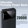 10000/20000mAh Large Capacity Portable Power Bank, Suitable For Charging Android Electronics/ Mobile Phone Devices, Equipped With LED Display/ Dual Output Ports/ Multiple Colors To Choose From
