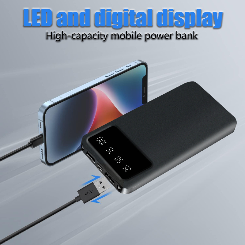 10000/20000mAh Large Capacity Portable Power Bank, Suitable For Charging Android Electronics/ Mobile Phone Devices, Equipped With LED Display/ Dual Output Ports/ Multiple Colors To Choose From - Image 4