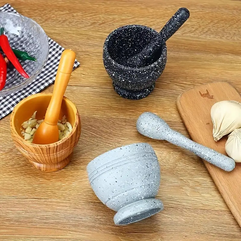 1 Set of Grinder and Pestle Kitchen Garlic Bowl, Pepper Grinder, Food-Grade PP Material, Household Multi-Functional Grinder, Garlic Mincer Tool, Seasoning Grinder, Grain and Spice Grinder, Kitchen Gadget